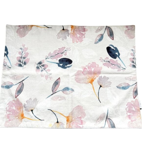 Samantha Pynn Home Floral Cotton Placemats Set Of 4 Soft Pink White Watercolor - Picture 2 of 12